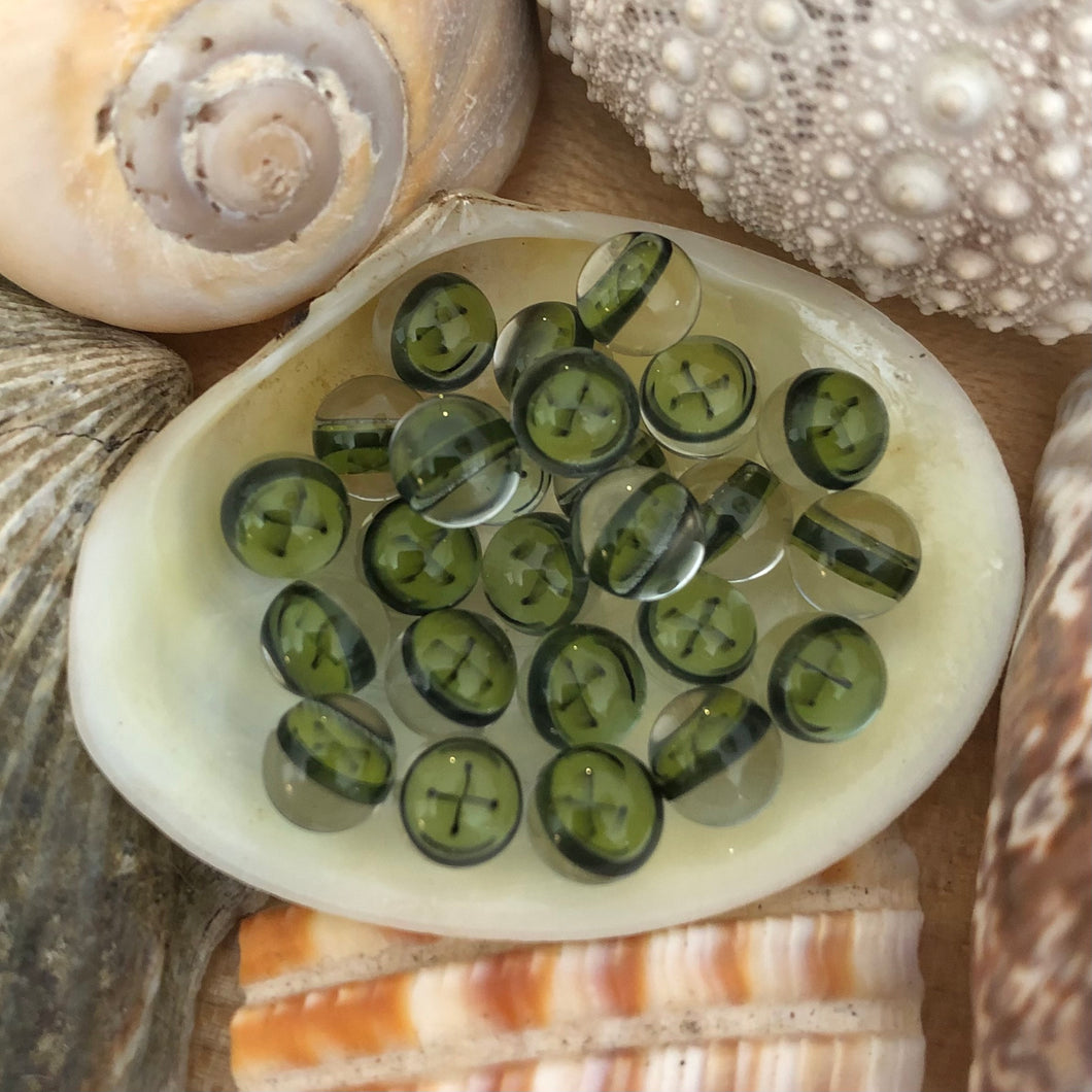 Pearls - Green Button